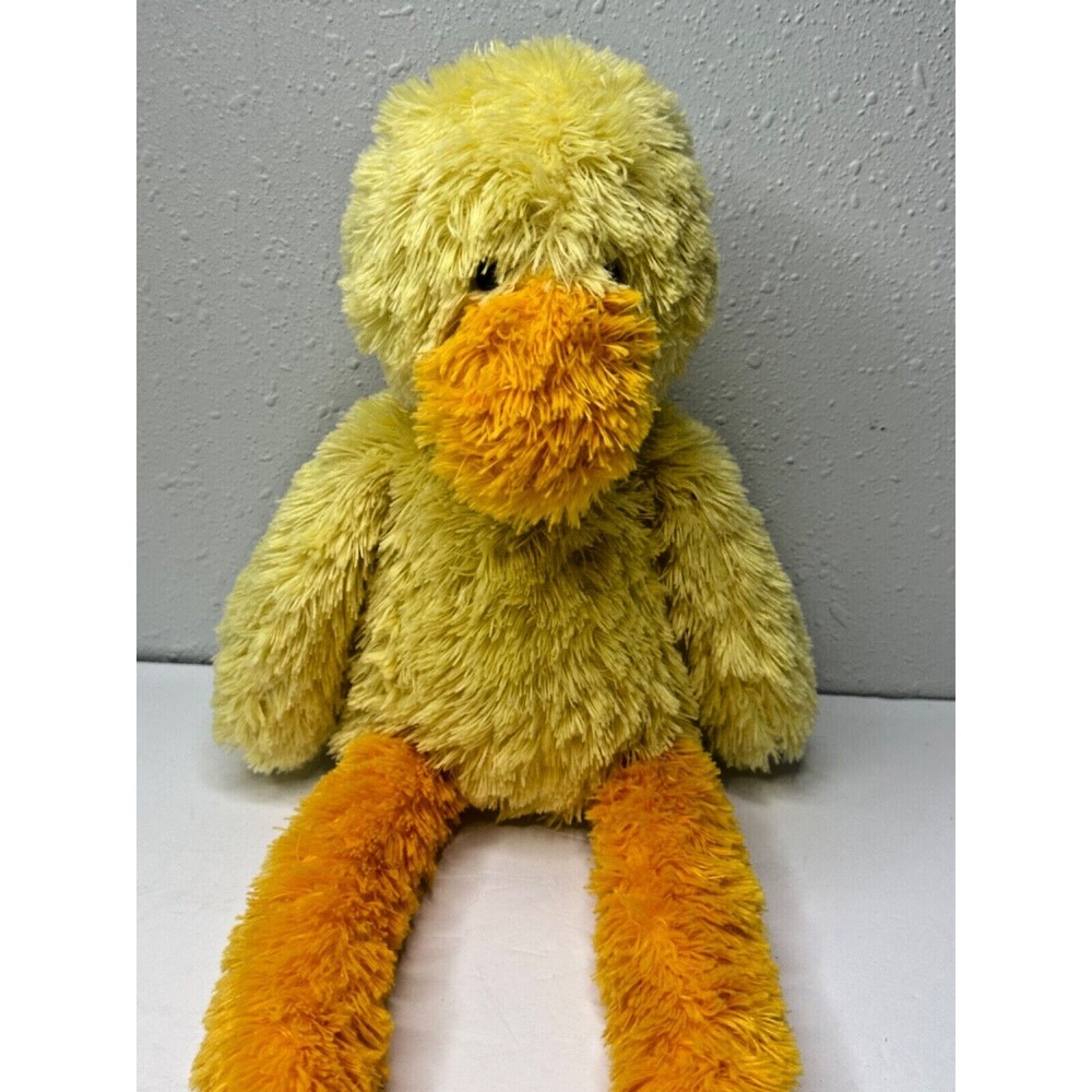 Jellycat Scrumpty‎ Duck Plush Floppy Long Legs Stuffed Animal Yellow Orange 20"